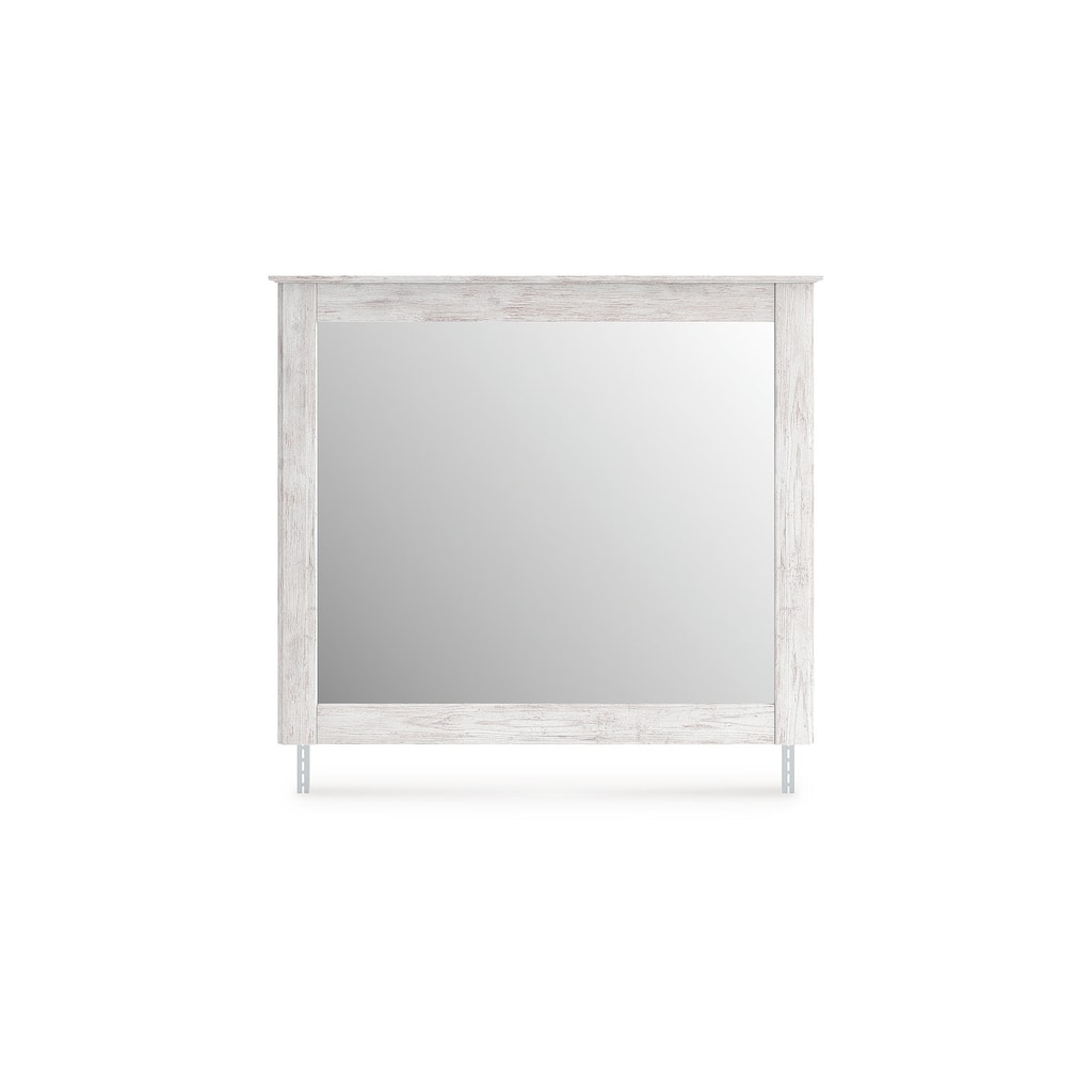 Signature Design by Ashley Allihauser White Bedroom Mirror - 44" W x 2" D x 37" H