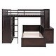 preview thumbnail 5 of 17, Full Size Loft Bed with a Twin-size Stand-alone Bed, Shelves,Desk,and Wardrobe