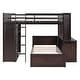 preview thumbnail 5 of 17, Full size Loft Bed with a twin size Stand-alone bed, Shelves,Desk,and Wardrobe-Espresso