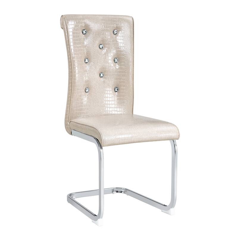 Dining Chair Side Chair Beige Kitchen Chair Leisure Chair Lounge Chair Office Chair Armless Chair with Metal Legs