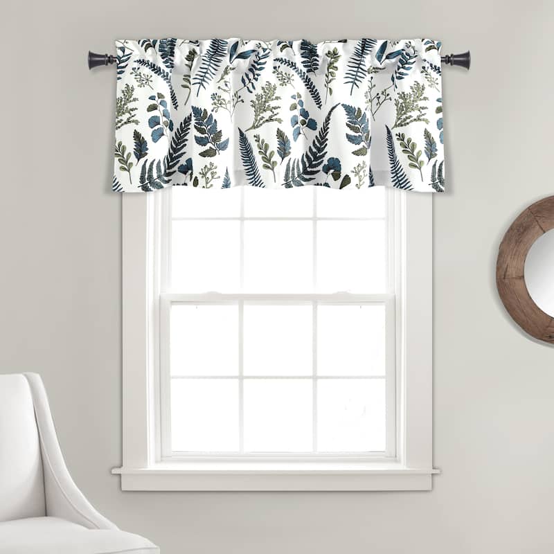 Lush Decor Devonia Allover Light Filtering Valance - 18" x 52" - White/Green
