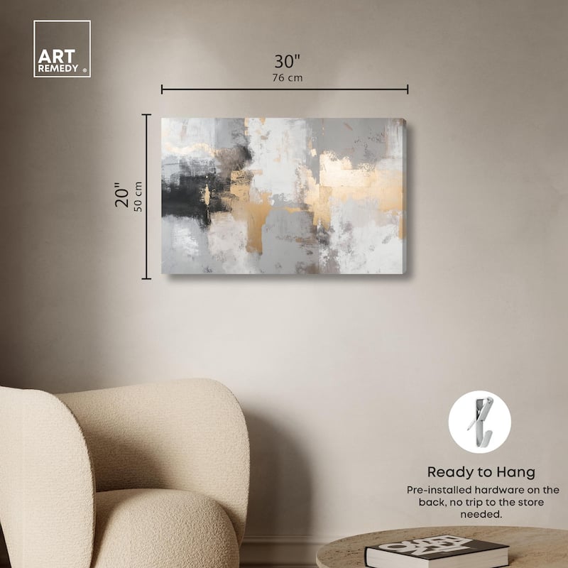 Gilded Gray II Canvas by Art Remedy, Gallery Wrapped