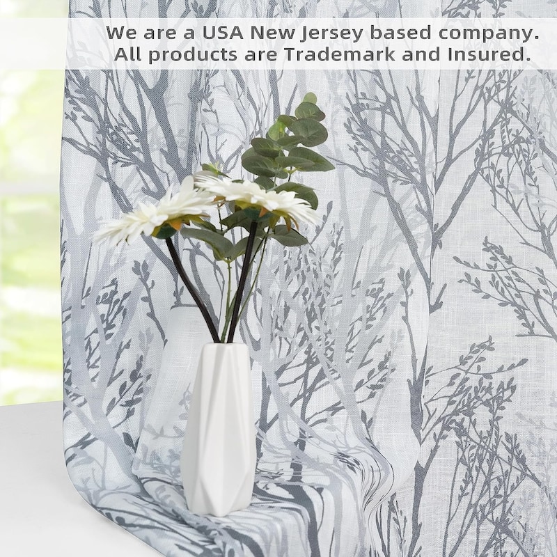 Tree Branch Grommet Window Curtain Panel