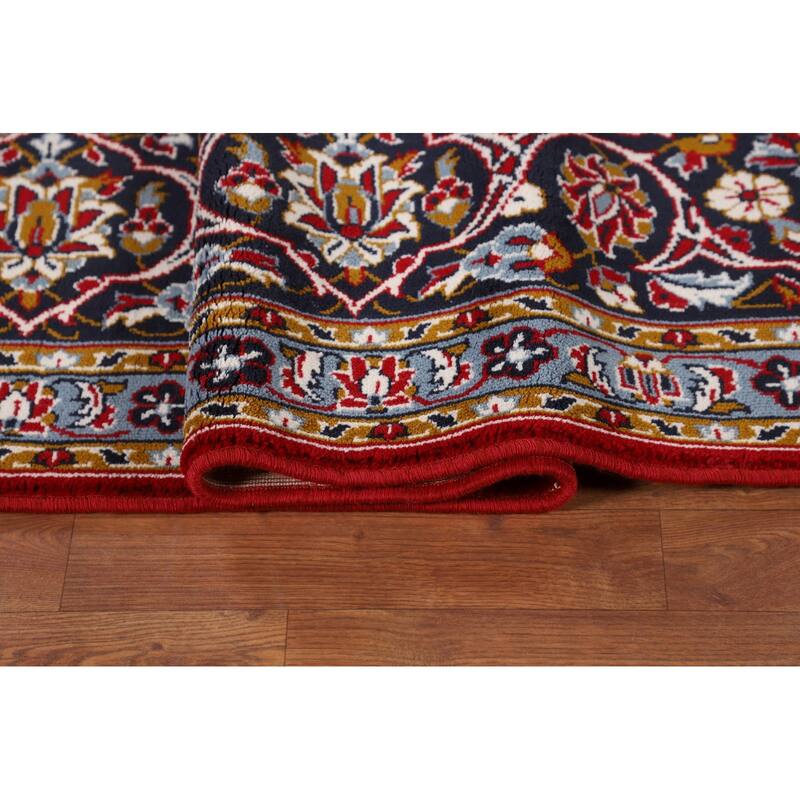 Floral Red Kashan Turkish Area Rug Machine Made Carpet - 9'6" x 12'6"