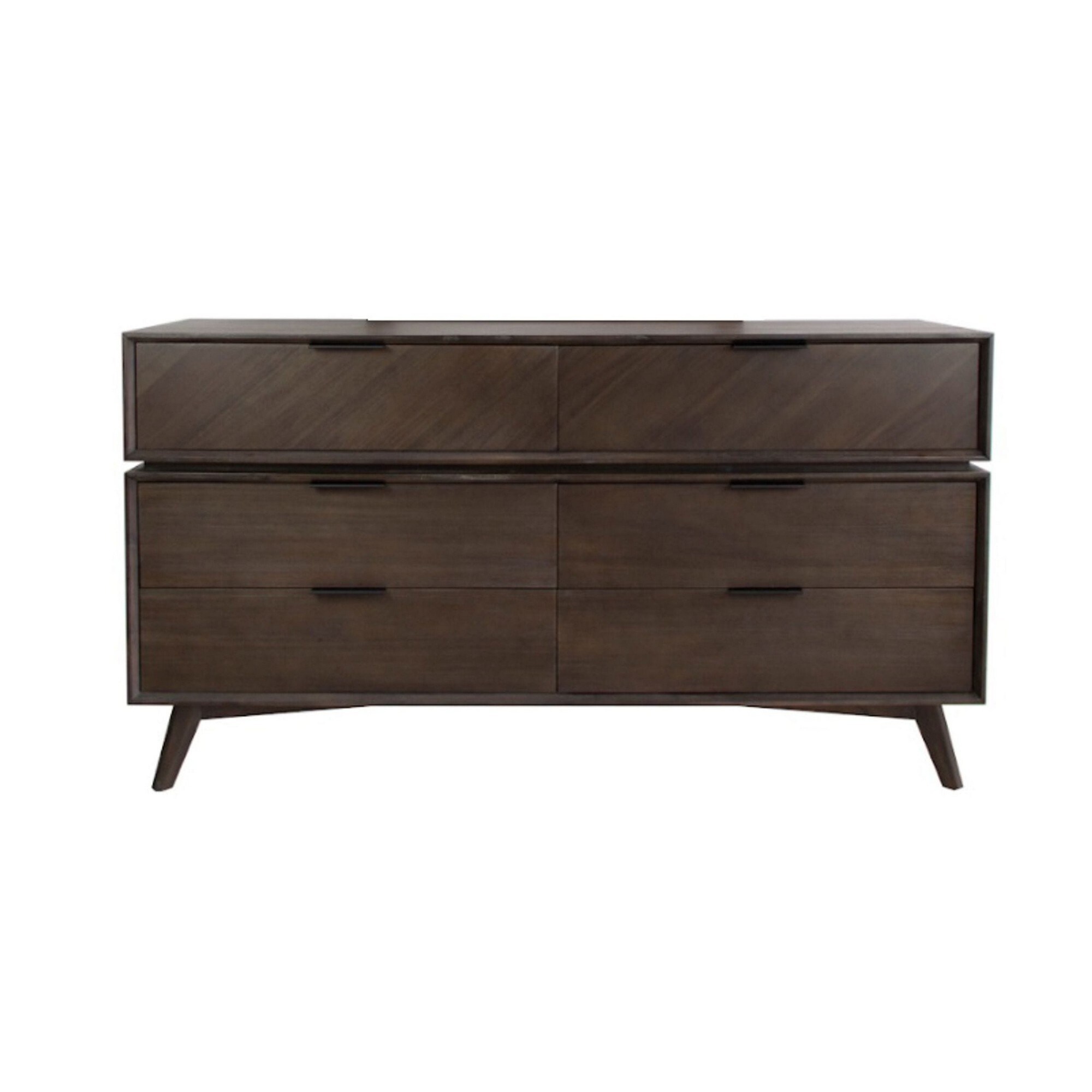 65 Inch Wooden Dresser with 6 Drawers Brown On Sale Bed Bath