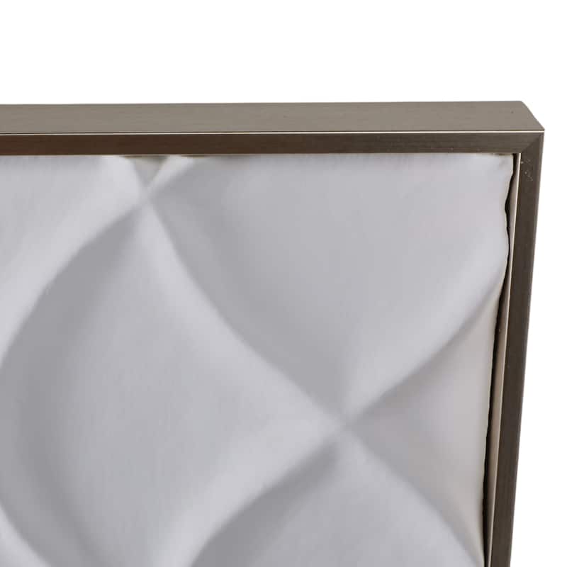 Modern Plaster Wall Decor with Geometric Design - Set of 2, 40", White