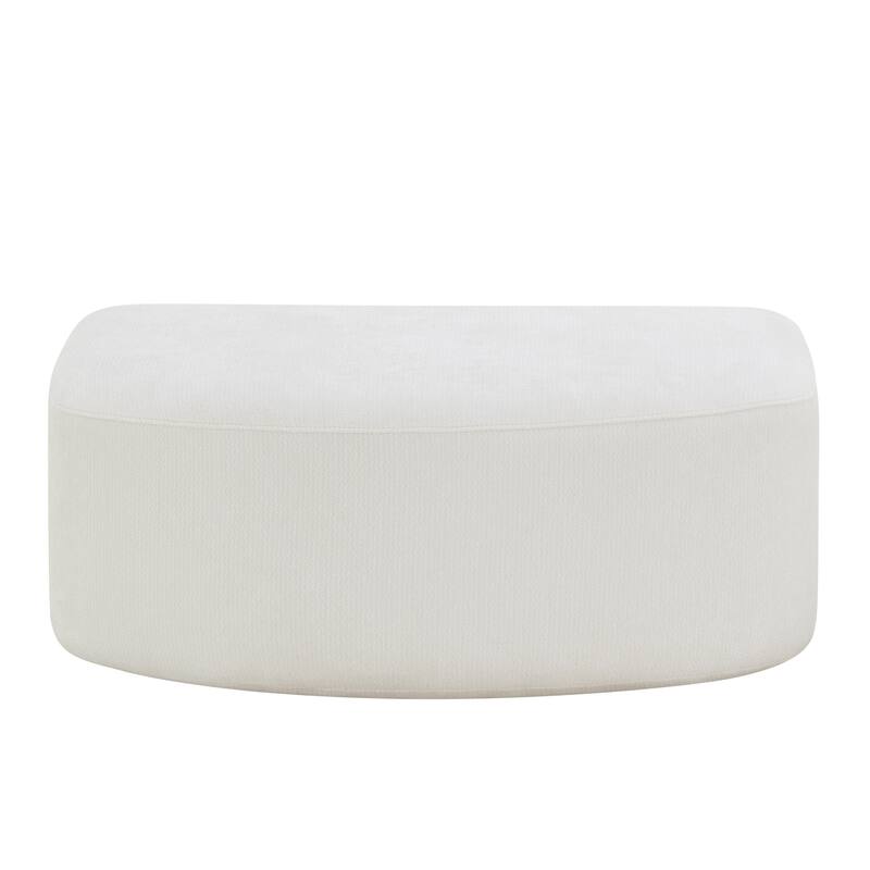 111" Modern Curved Sectional Sofa with Ottoman, 3-Piece Upholstered Deep Seat Sofa Set