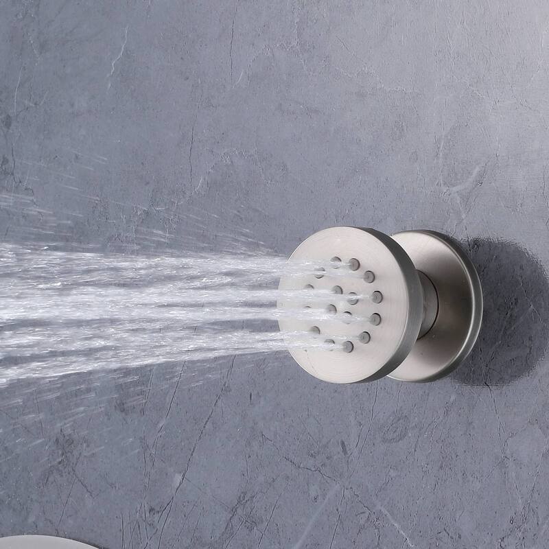 Thermostatic Shower System With Rough-in Valve Wall Mount Shower Faucet With Body Jet And Hand Shower 12 Inch Shower Head Set
