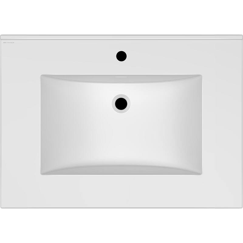 Whitehaus WHCS3122-1H 31" Rectangular Vitreous China Drop In Bathroom