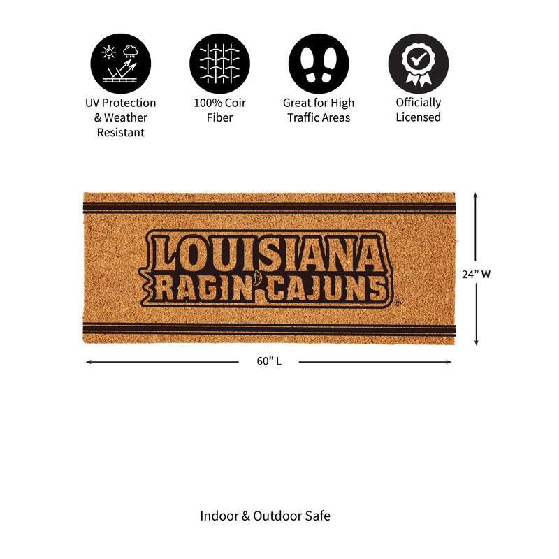 University of Louisiana-Lafayette Monochrome Indoor/Outdoor Coir Door Mat