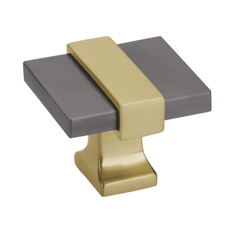 Amerock Overton Cabinet and Furniture Knob - Black Chrome/Brushed Gold