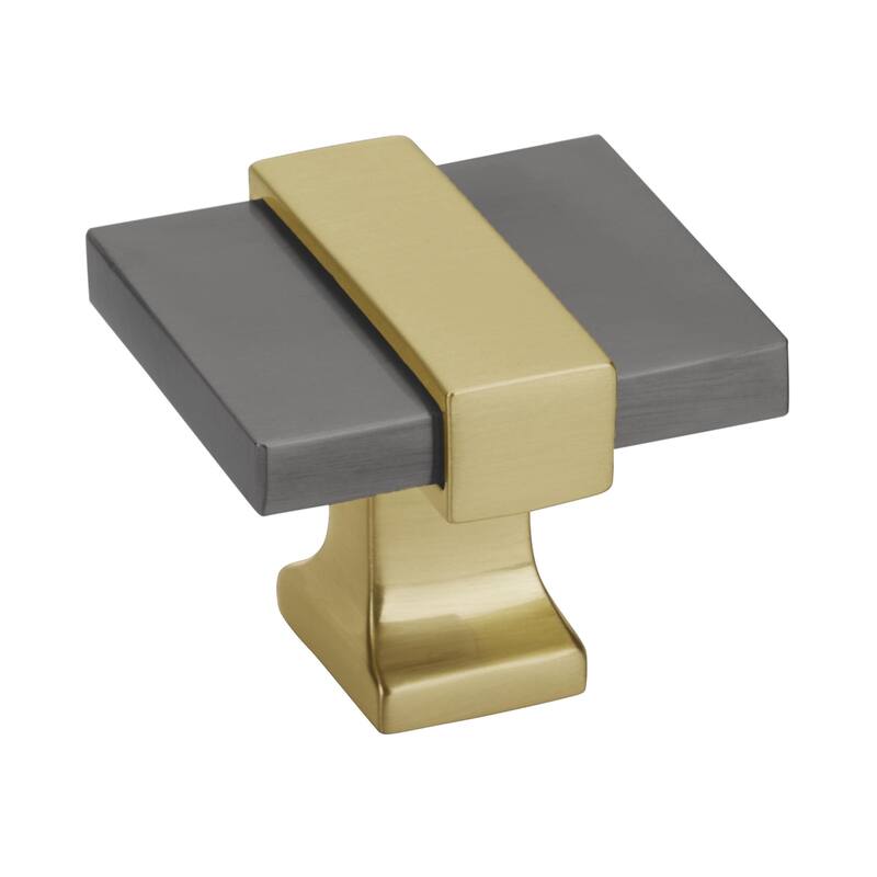 Amerock Overton Cabinet and Furniture Knob - Black Chrome/Brushed Gold