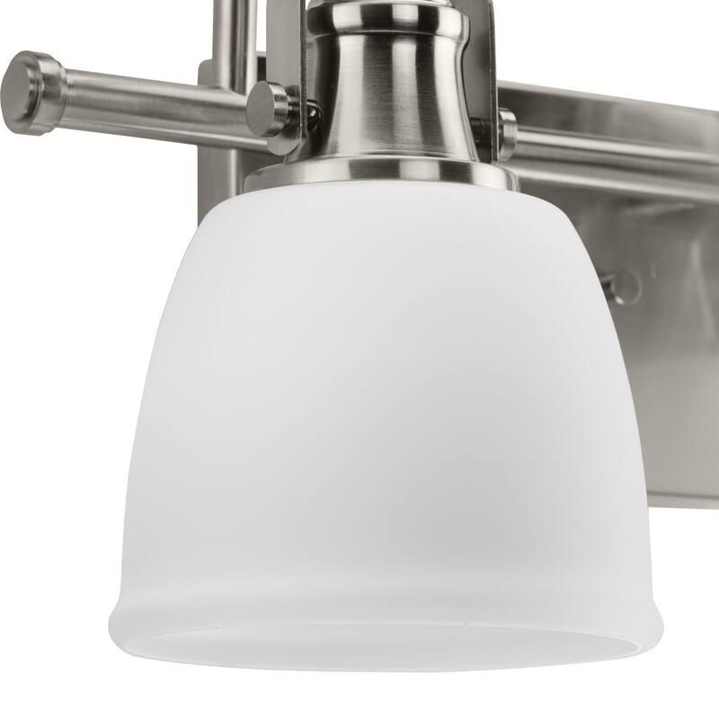 Preston Collection Two-Light Brushed Nickel Coastal Bath and Vanity Light - 14 in x 7.37 in x 9 in