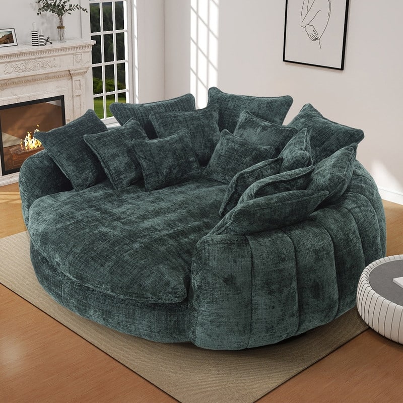 Rossetta Comfortable High Back Decorative Oversized Sofa Bed with Armrests - Emerald