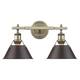 Option Aged Brass with Rubbed Bronze Shades