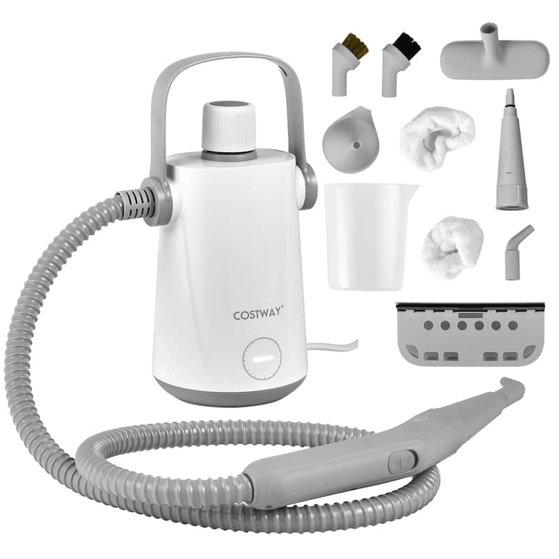 Costway 1000W Multifunction Portable Hand-held Steam Cleaner W/10 - 5.5'' x 5'' x 10'' - Grey