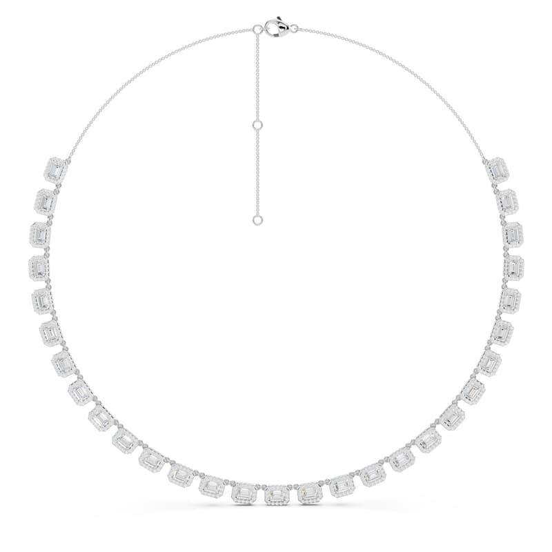 Auriya 14K Gold Lab Grown Diamond Emerald Diamond Fashion Choker Necklace 9.00 ct. tw. (F-G VS)