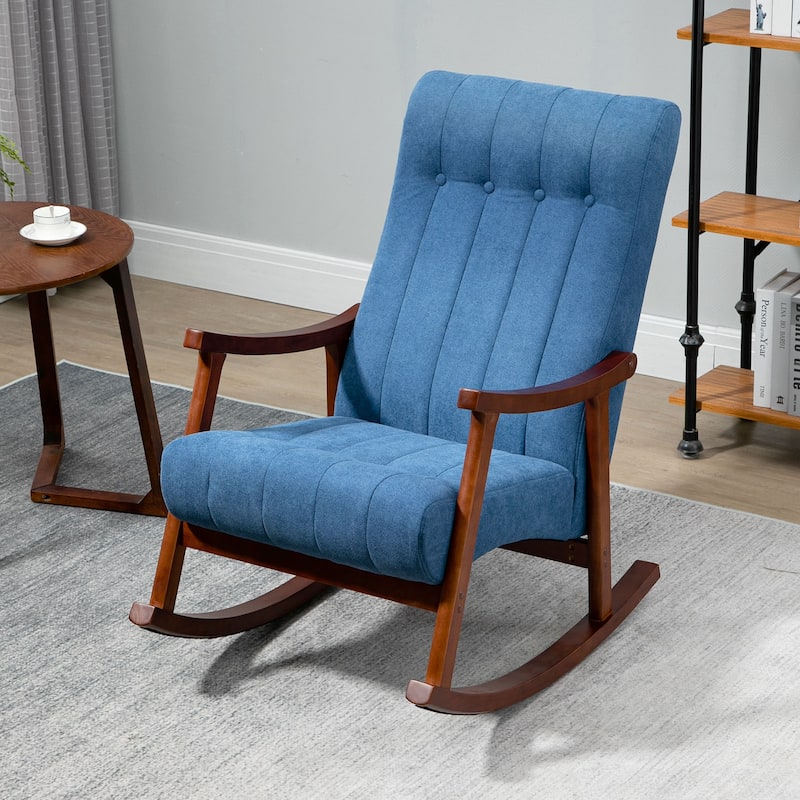 AVAWING Upholstered Rocking Chair Modern High Back Armchair
