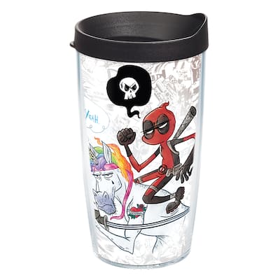 Tervis Marvel Deadpool Let's Do This Made in USA Double Walled Insulated Travel Tumbler, Classic
