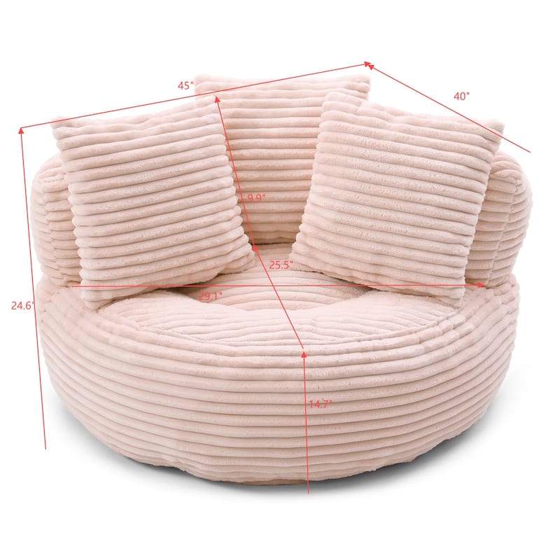 Fabric Large Chair Accent Sofa Lounge Floor Sofa