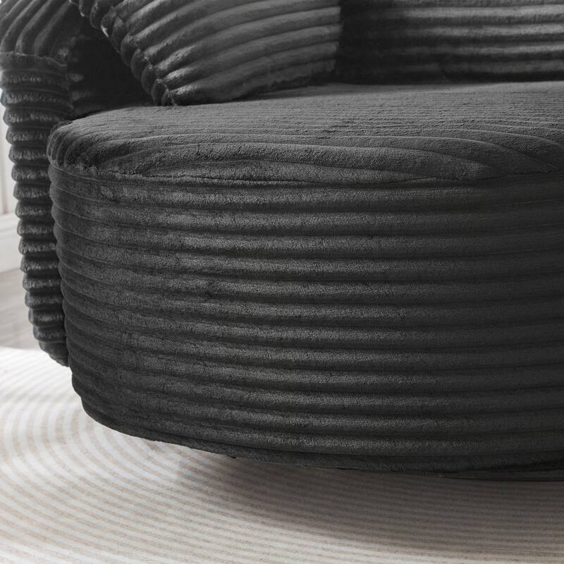 360° Swivel Chair Accent Barrel Chair Corduroy Round Sofa Chair