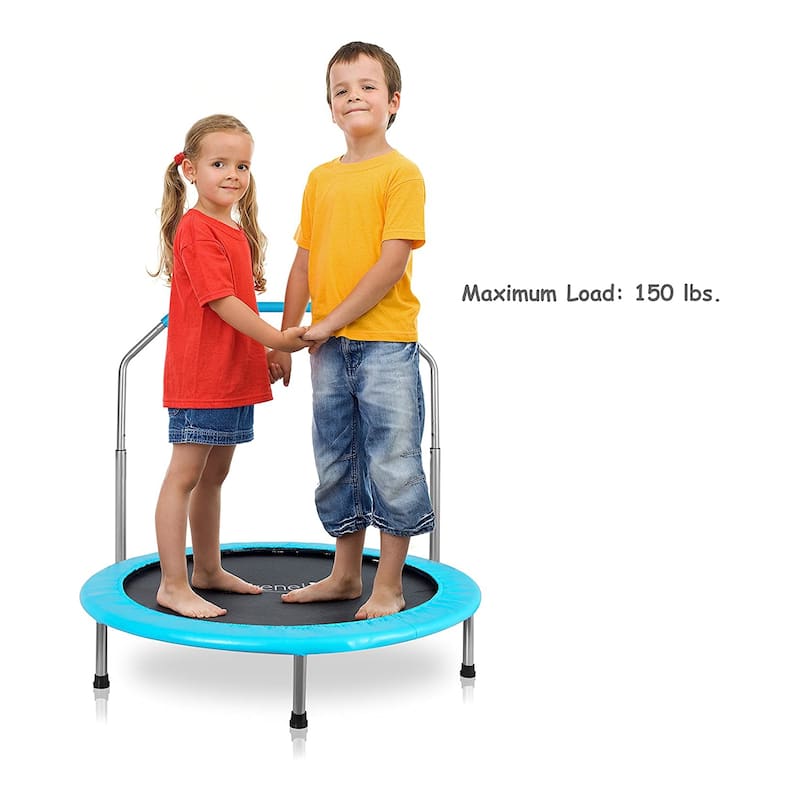 SereneLife 36 Inch Kids Indoor Outdoor Fitness Trampoline w/ Padded Frame Cover - 15.05