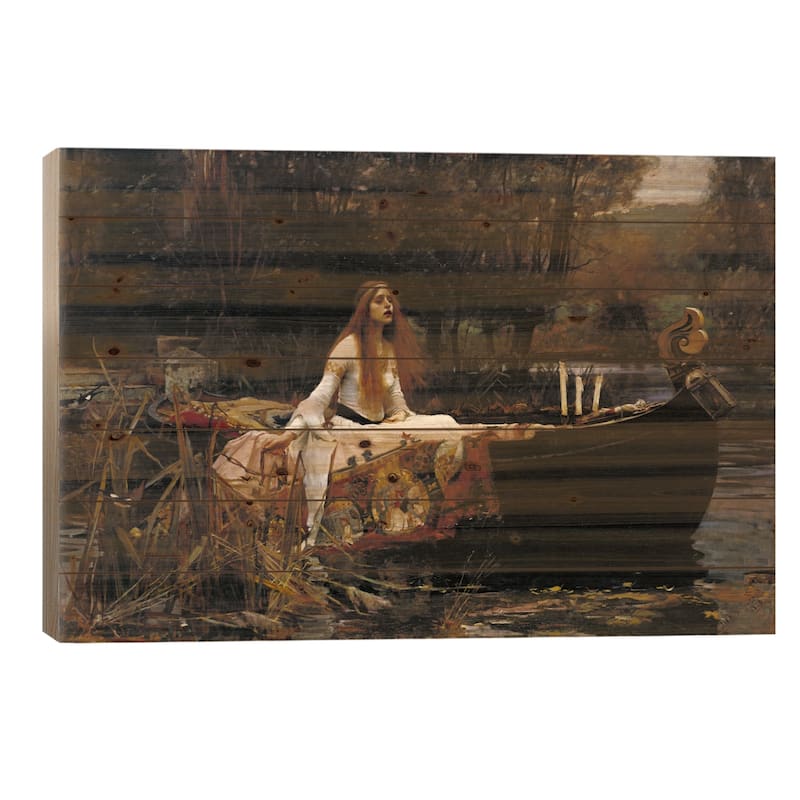 The Lady of Shalott Print On Wood by John William Waterhouse - Multi-Color - 26x40x1.5