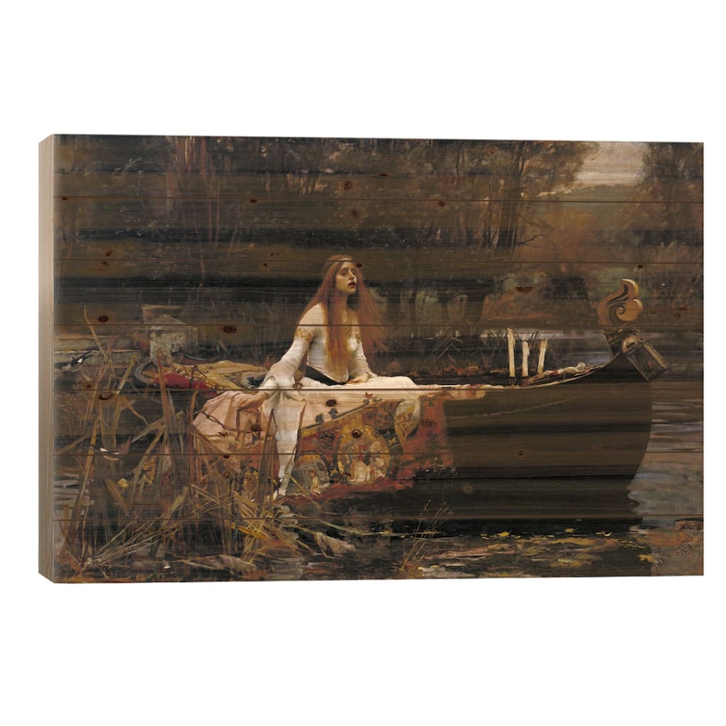 The Lady of Shalott Print On Wood by John William Waterhouse - Multi-Color