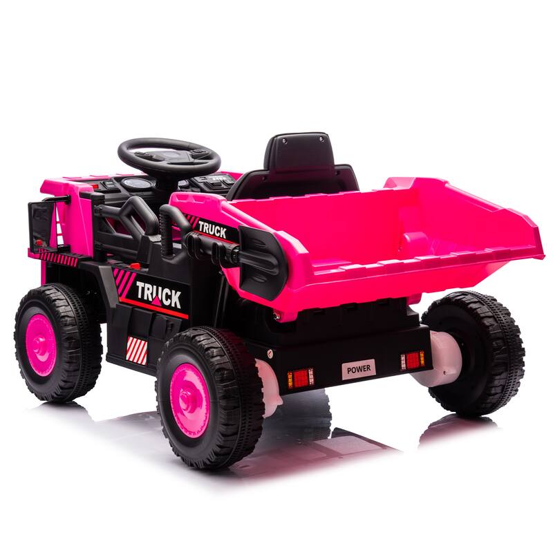 12V Kids Ride On Dump Truck W/Parents Control,2wd,Rear-Wheel Suspension,Electric Dump Bed And Extra Shovel,For Kids 3-5