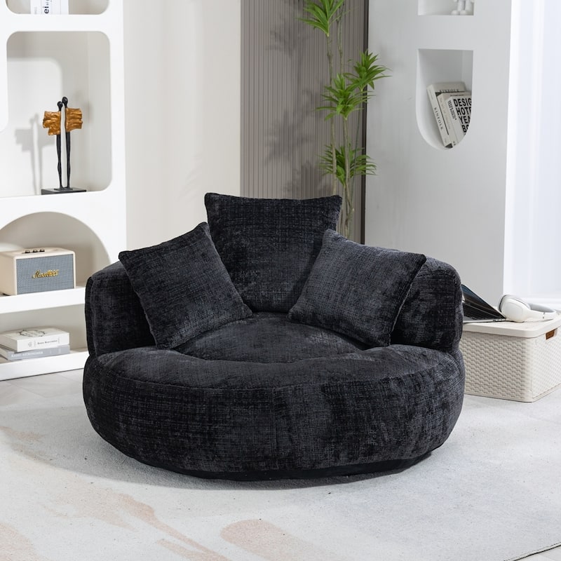 Comfort Lounger High Back Bean Bag Chair Couch With Three Pillows