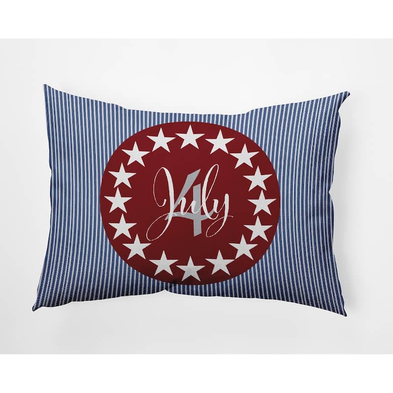 July Four Indoor/Outdoor Throw Pillow - 14" x 20" - Red