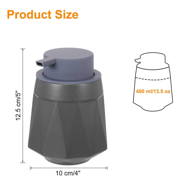 Foaming Soap Dispenser 400ml/13.5oz Ceramic Foaming Soap Pump for Home - Dark Grey