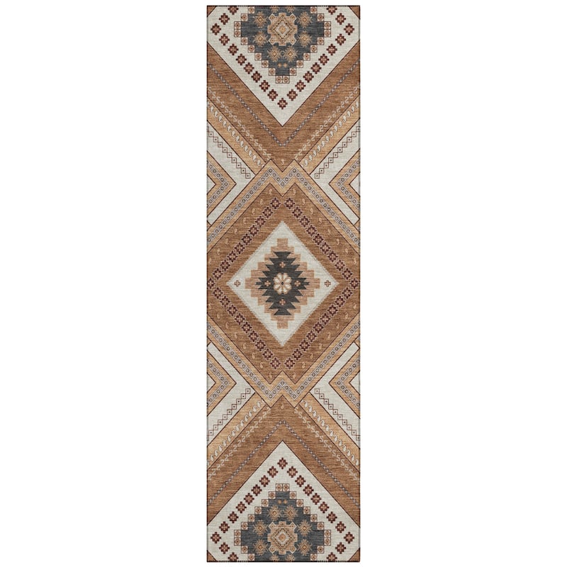 Machine Washable Indoor/ Outdoor Global Boho Chantille Rug