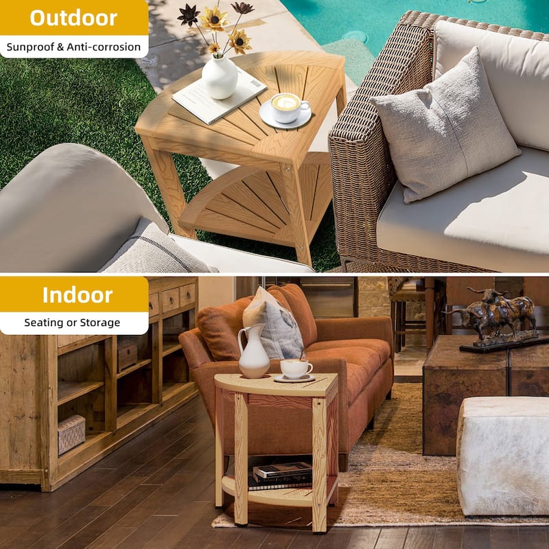 Lumber Shower Bench 18" Shower Stool Corner Bench with Storage Shelf Shower Seat