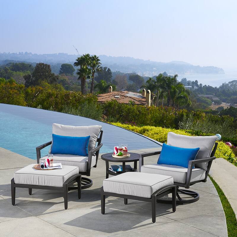 Venetia 5 Piece Polyester Outdoor Patio Club Chair Deluxe Furniture Cover - Grey