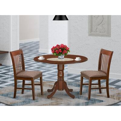 East West Furniture 3 Piece Kitchen Table Set Contains a Round Dining ...