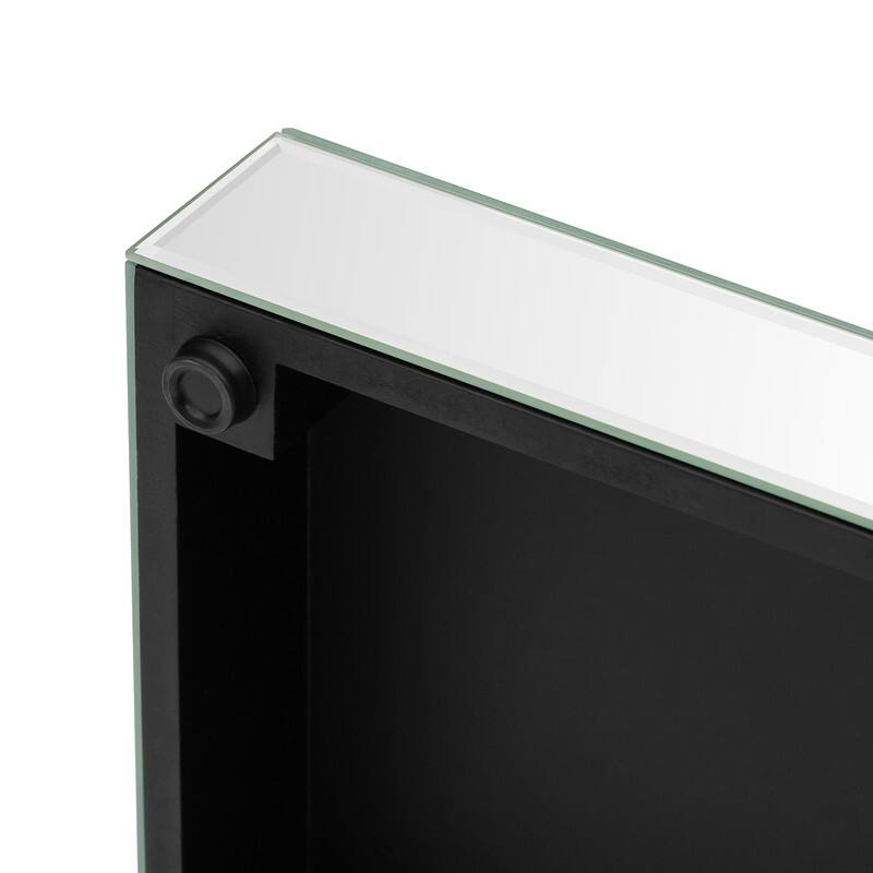 V-Shaped Frame Mirrored Console Table With Sparkling Crystal Accents