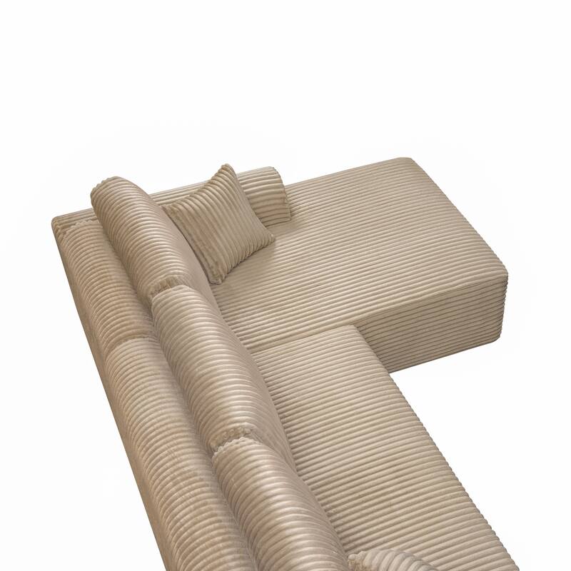 109" Cloud Modular Sectional Sofa Couch with L-Shaped Chaise, Minimalist Upholstered Corner Sofa, Deep Seat Couch