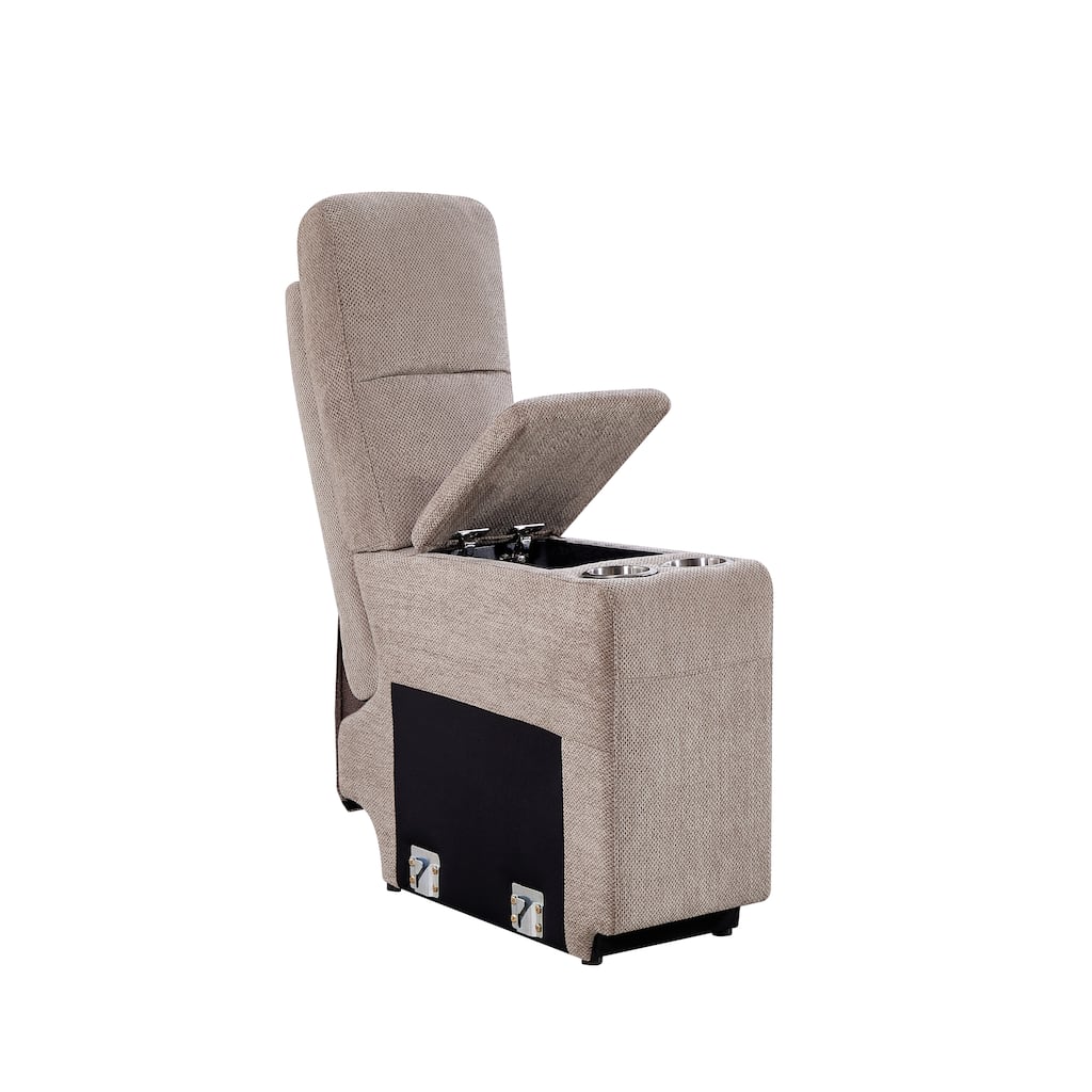 Dual Motor Power Recliner Sofa in Cream Fabric