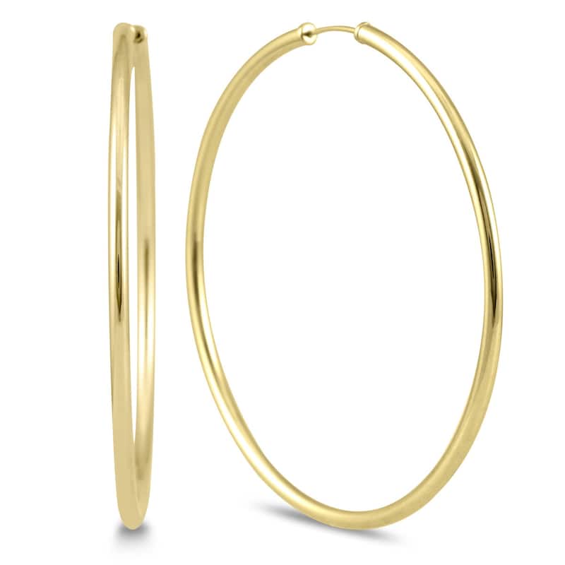 Marquee Jewels 14k Yellow 40-millimeter Gold Endless Hoop Earrings