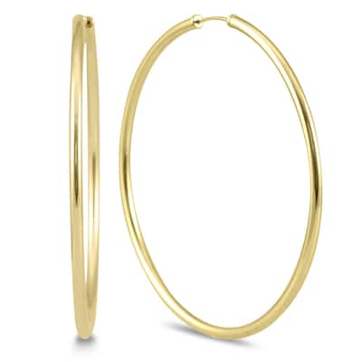 Marquee Jewels 14k Yellow Gold 50-millimeter Endless Hoop Earrings