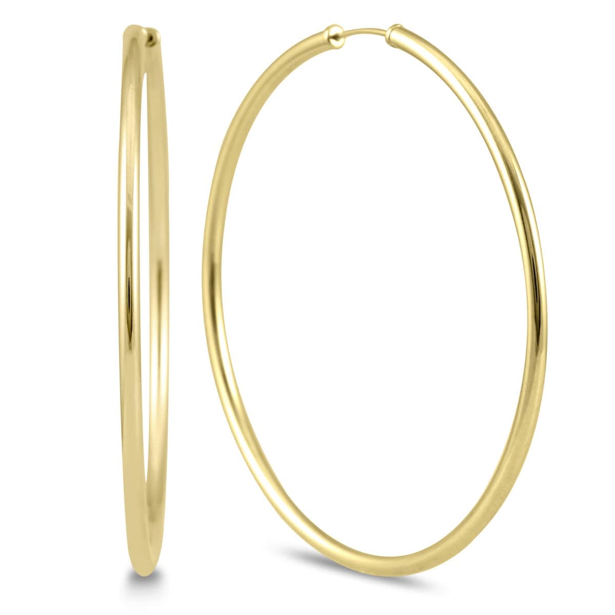 Marquee Jewels 14k Yellow Gold 50-millimeter Endless Hoop Earrings