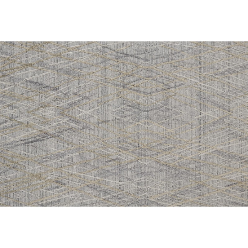Huntley Abstract Diamond Accent Rug, High/Low, Silver Gray/Dusty Blue