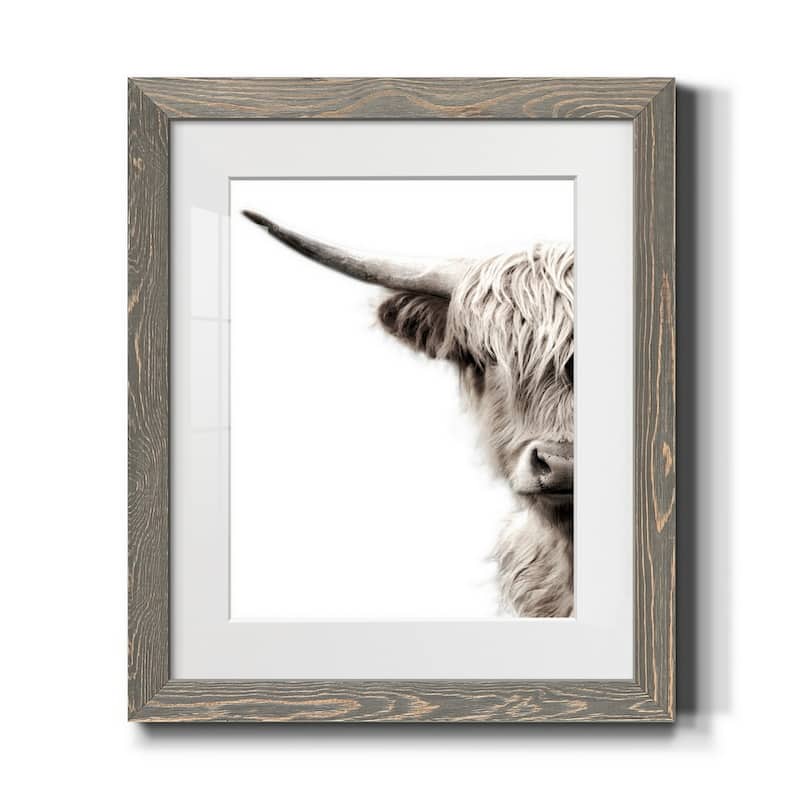Highland Cattle-Premium Framed Print - Ready to Hang - 20X24 - Grey