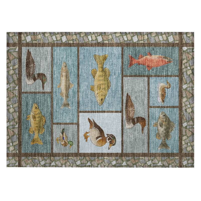 Machine Washable Indoor/ Outdoor Cabin Lodge Chantille Rug