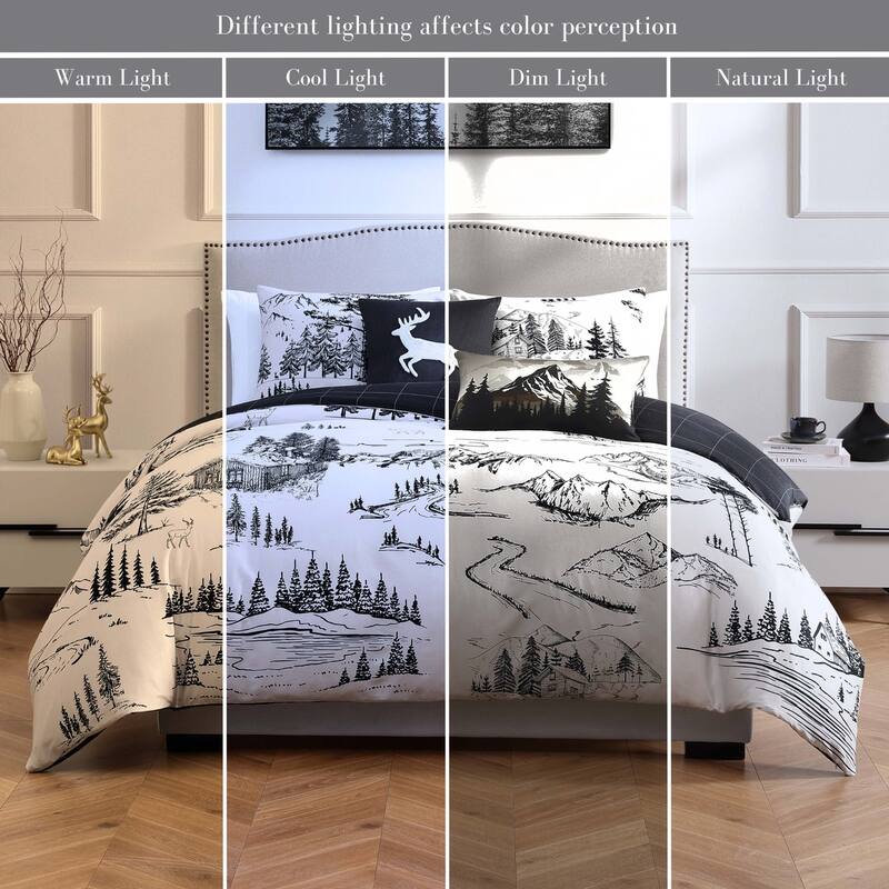 Bebejan Rocky Mountains 100% Cotton Sateen 5 Piece Reversible Comforter Set