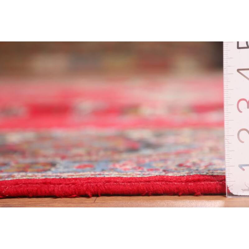 Traditional Red Kashan Turkish Area Rug Medallion Machine Made Carpet - 9'7" x 12'11"