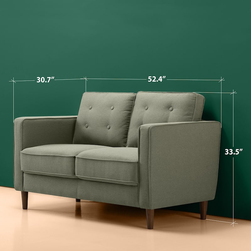 Priage by ZINUS Pear Green Button Tufted Loveseat - Pear Green