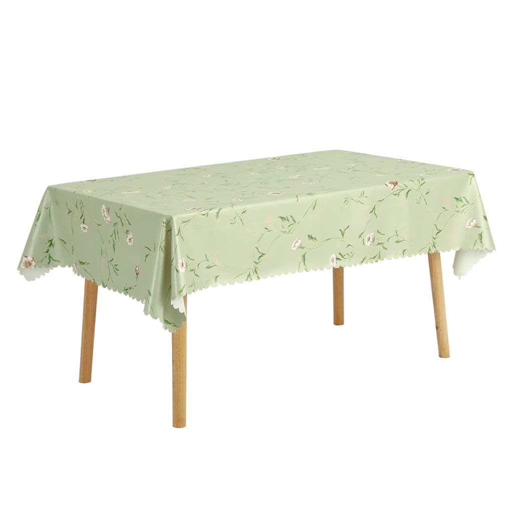 Rectangle Vinyl Tablecloth, Waterproof, Oil Spill Proof, Wrinkle-Resistant Washable Table Cover