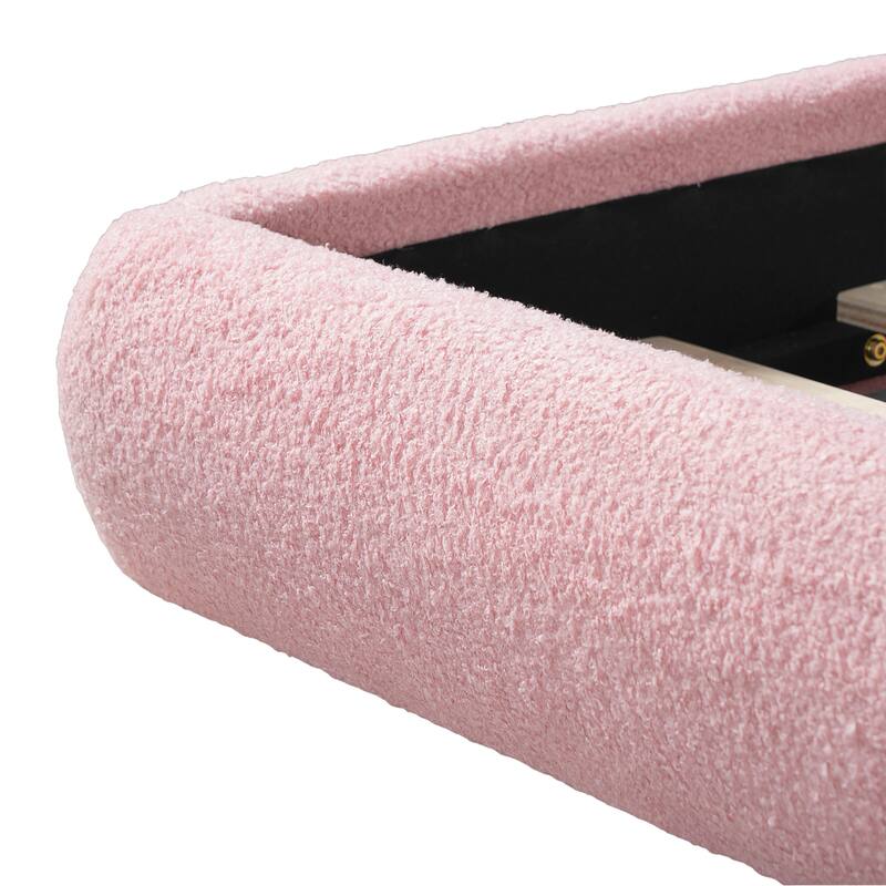 Christopher Knight Home - Rosalie Modern Upholstered Bed Frame with Curved Headboard